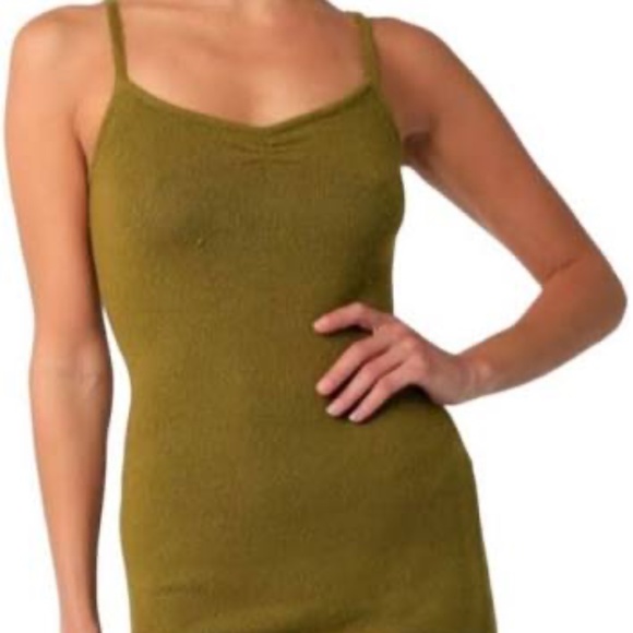 Olivaceous Knit Scoop Neck Dress - Picture 1 of 4